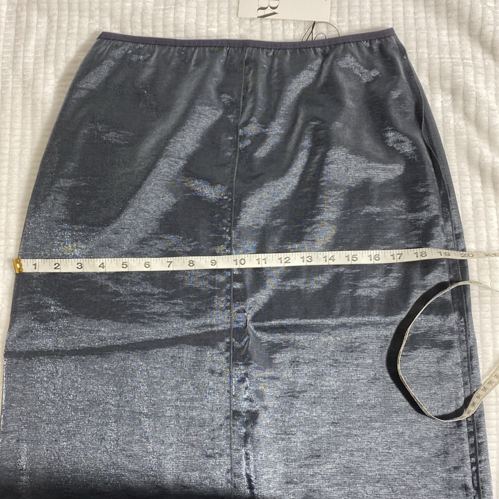 Zara Metallic Pencil Skirt Blogger Favorite Size M - Picture 10 of 14
